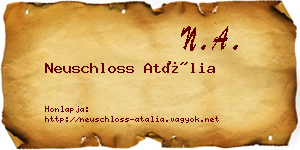 Neuschloss Atália névjegykártya